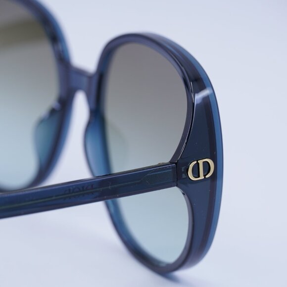 Dior DDOLL R1U 30C6 Sunglasses Blue Round Frame, Khaki Gradient Lenses main image 8